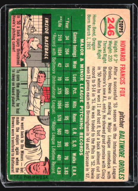 1954 Topps Howie Fox #246