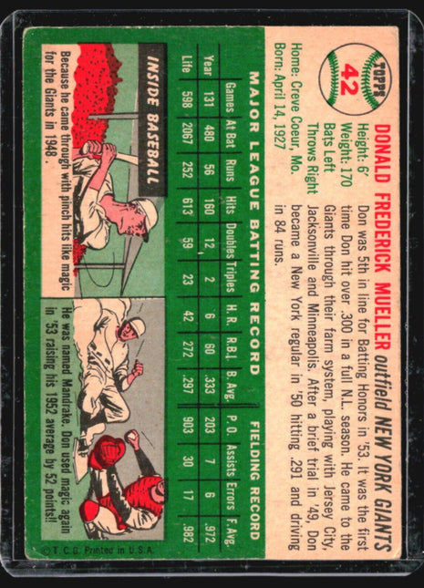 1954 Topps -  #42 Don Mueller