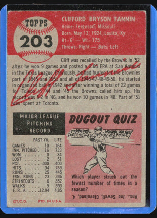1953 Topps - #203 Cliff Fannin