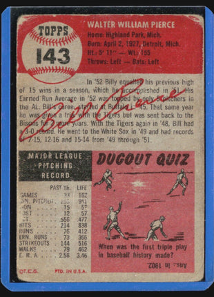 1953 Topps - #143 Billy Pierce