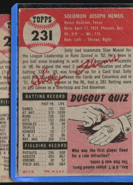 1953 Topps - High # #230 Johnny Lindell