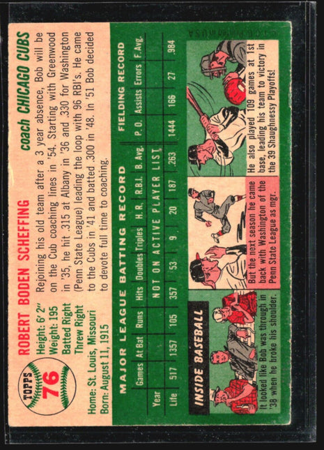 1954 Topps - #76 Bob Scheffing
