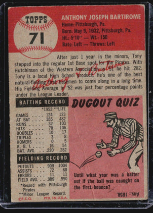 1953 Topps - #71 Tony Bartirome