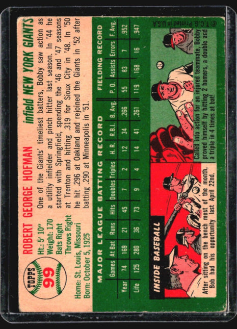 1954 Topps - #99 Bobby Hofman