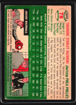1954 Topps - #78 Ted Kazanski (RC)