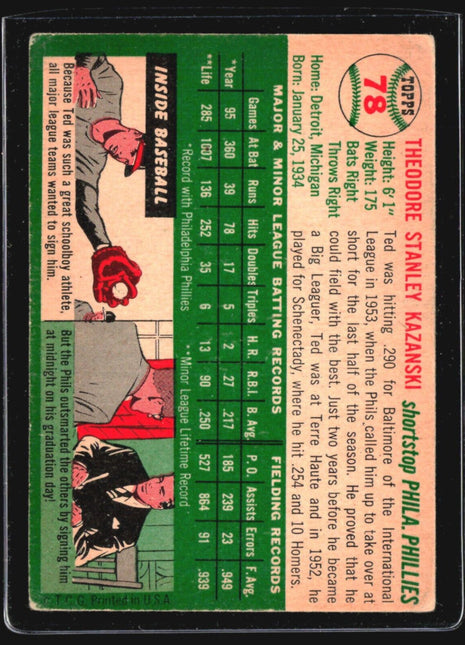 1954 Topps - #78 Ted Kazanski (RC)