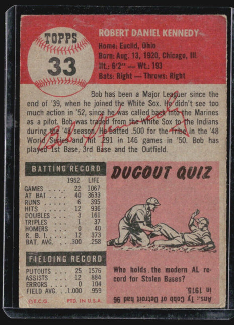 1953 Topps - #33 Bob Kennedy