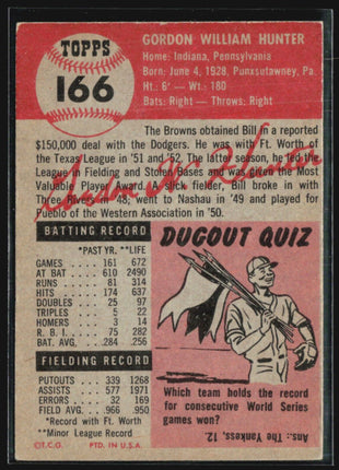 1953 Topps - #166 Billy Hunter (RC)