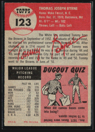 1953 Topps - #123 Tommy Byrne