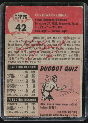 1953 Topps - #42 Gus Zernial
