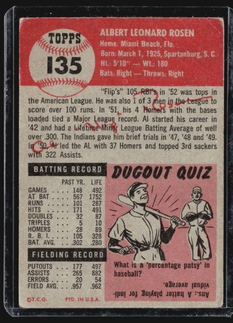 1953 Topps - #135 Al Rosen