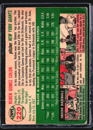 1954 Topps - #220 Ruben Gomez (RC)