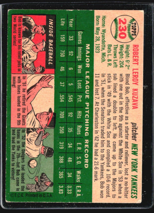 1954 Topps - #230 Bob Kuzava