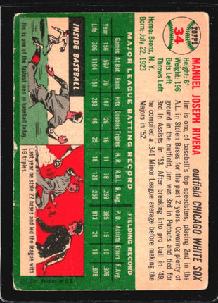 1954 Topps - White Back #34 Jim Rivera