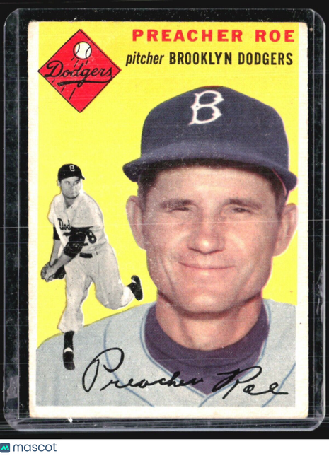 1954 Topps - White Back #14 Preacher Roe
