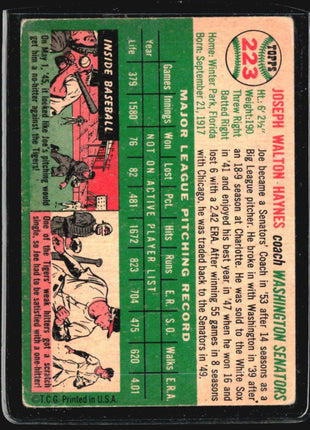 1954 Topps - #223 Joe Haynes