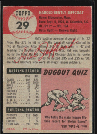 1953 Topps - #29 Hal Jeffcoat