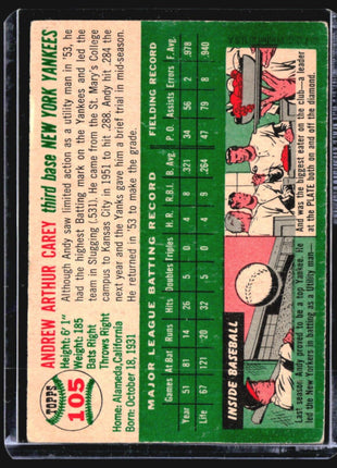 1954 Topps - #105 Andy Carey
