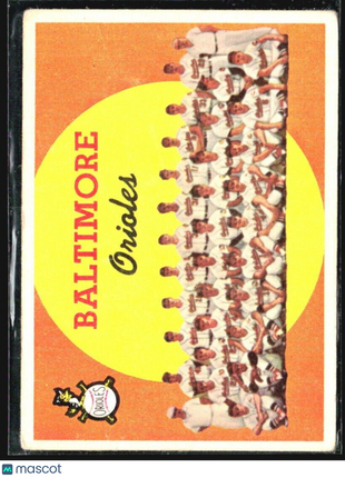 1959 Topps - First Series Checklist #48 Baltimore Orioles