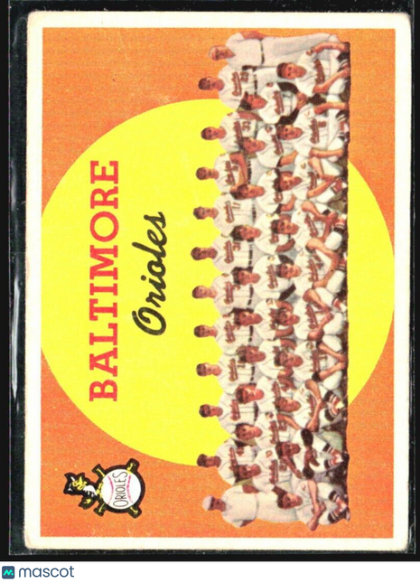 1959 Topps - First Series Checklist #48 Baltimore Orioles