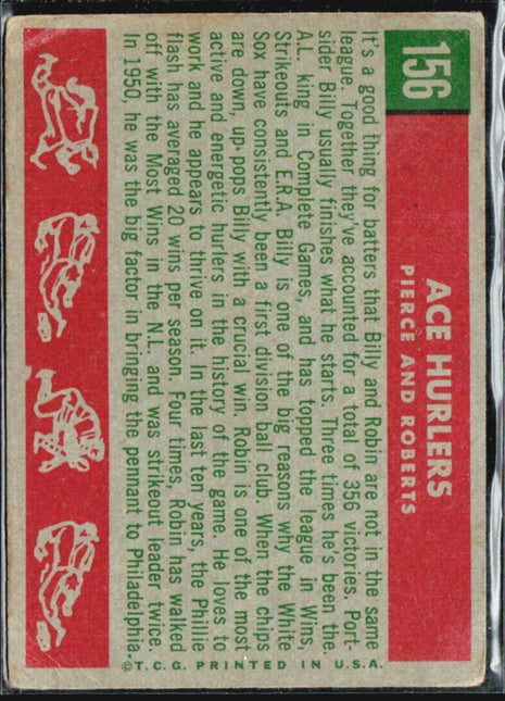 1959 Topps - Ace Hurlers #156 Robin Roberts, Billy Pierce