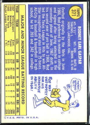1970 Topps - #371 Rod Gaspar (RC)