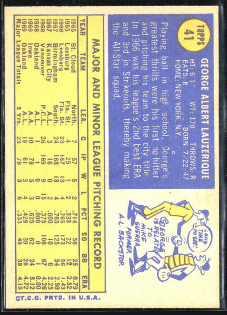 1970 Topps - #41 George Lauzerique