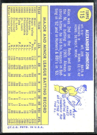 1970 Topps - #115 Alex Johnson