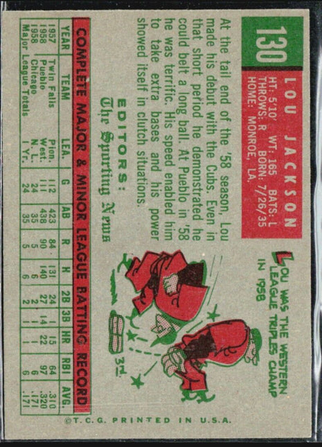 1959 Topps - Sporting News Rookie Stars #130 Lou Jackson (RC)