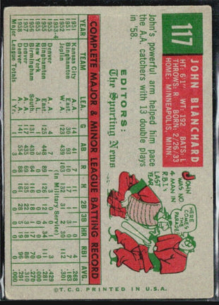 1959 Topps - Sporting News Rookie Stars #117 Johnny Blanchard (RC)