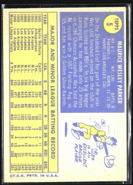1970 Topps - #5 Wes Parker