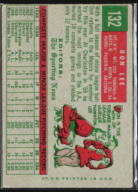1959 Topps - Sporting News Rookie Stars #132 Don Lee