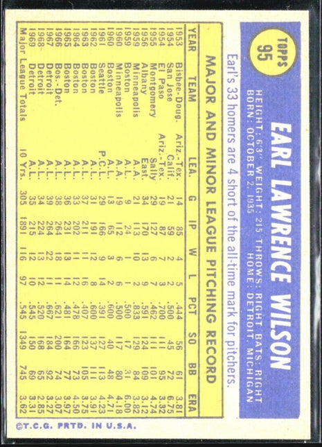 1970 Topps - #95 Earl Wilson