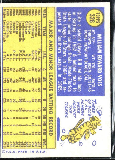 1970 Topps - #326 Bill Voss