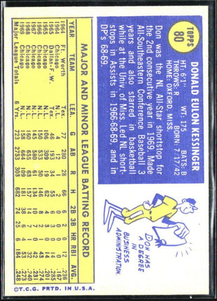 1970 Topps - #80 Don Kessinger