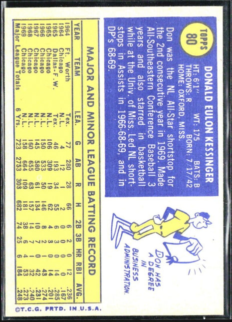 1970 Topps - #80 Don Kessinger