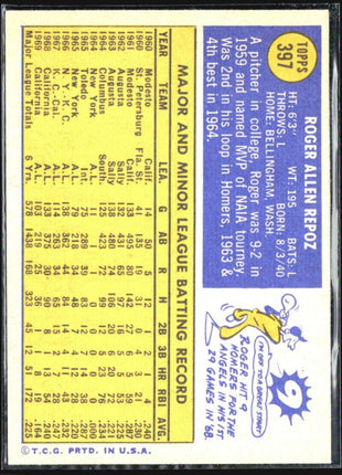 1970 Topps - #397 Roger Repoz