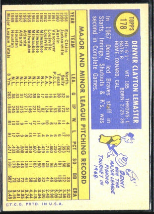 1970 Topps - #178 Denny Lemaster