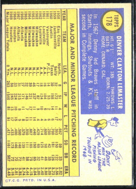 1970 Topps - #178 Denny Lemaster