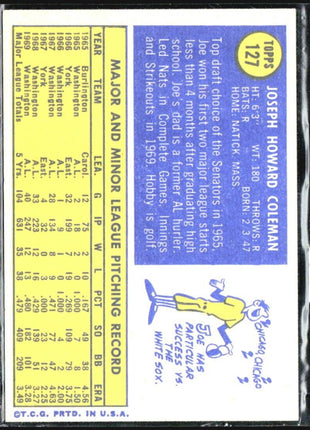 1970 Topps - #127 Joe Coleman