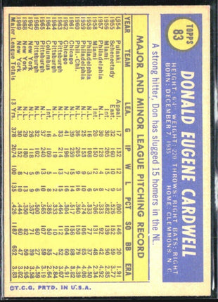 1970 Topps - #83 Don Cardwell