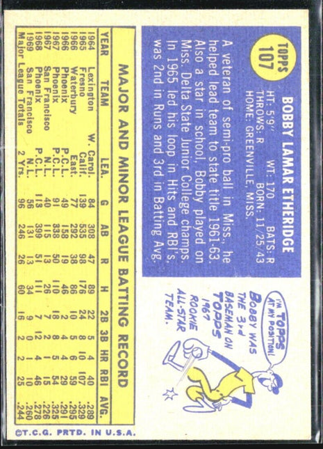 1970 Topps - #107 Bobby Etheridge