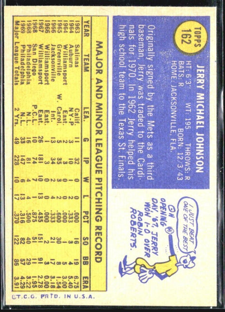 1970 Topps - #162 Jerry Johnson