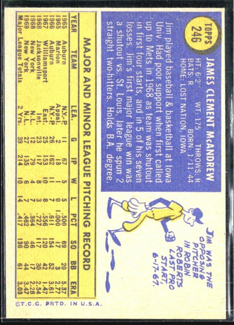 1970 Topps - #246 Jim McAndrew