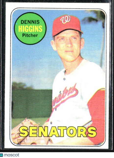 1969 Topps - Yellow Last Name #441 Dennis Higgins