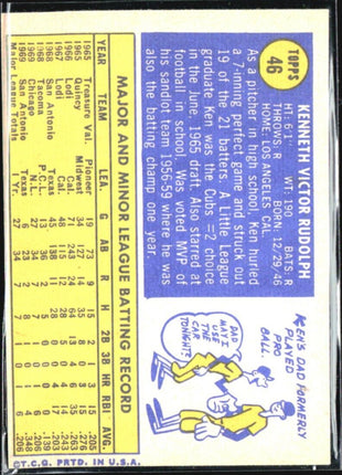 1970 Topps - #46 Ken Rudolph (RC)