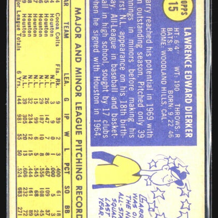 1970 Topps - #15 Larry Dierker
