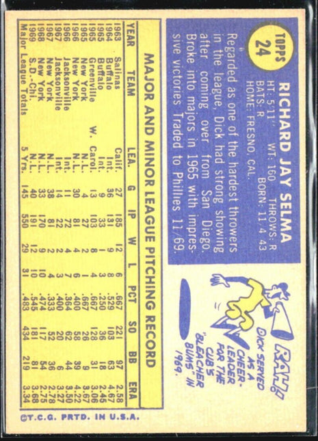 1970 Topps - #24 Dick Selma