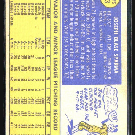 1970 Topps - #243 Joe Sparma