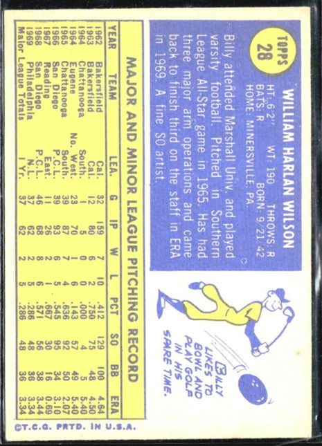 1970 Topps - #28 Bill Wilson